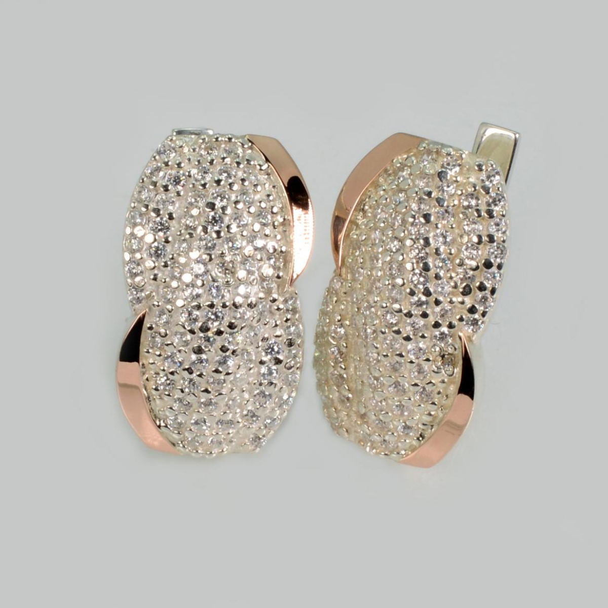 Срібні сережки з золотими накладками