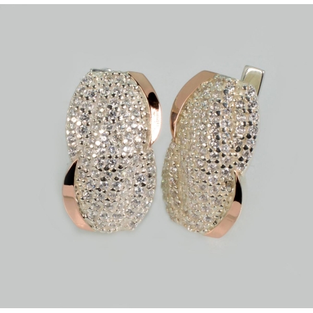 Серебряные серьги с золотыми накладками