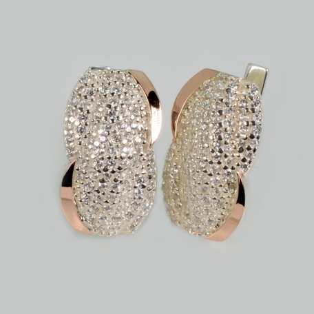 Срібні сережки з золотими накладками