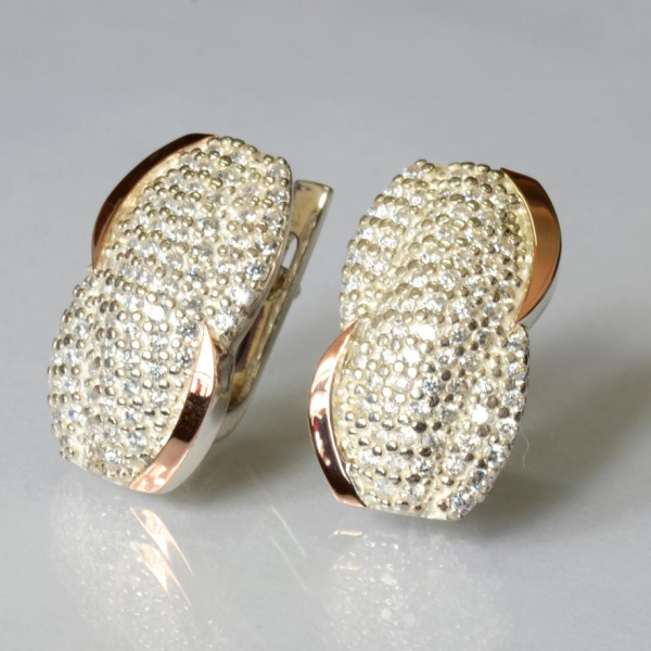 Срібні сережки з золотими накладками