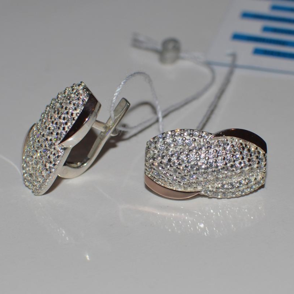 Срібні сережки з золотими накладками