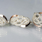 Срібний комплект з напайками з золота