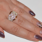 Срібна каблучка з накладками з золота