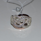 Срібна каблучка з накладками з золота