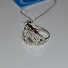 Срібна каблучка з накладками з золота