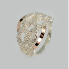 Срібна каблучка з накладками з золота