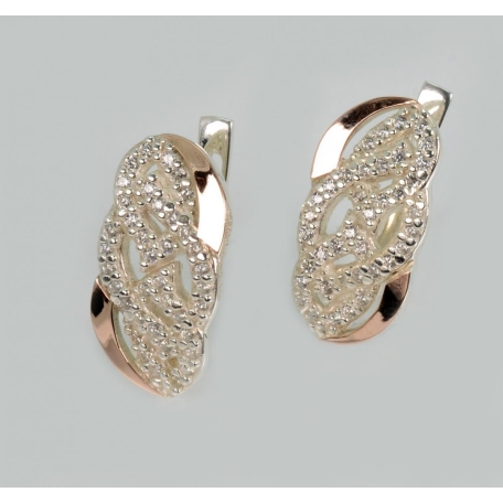 Серебряные серьги с напайками из золота