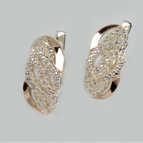 Срібні сережки з напайками із золота