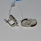 Срібні сережки з напайками із золота