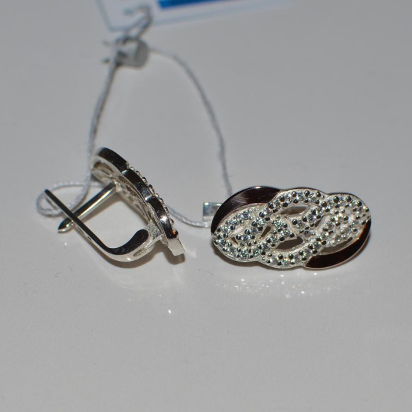 Срібні сережки з напайками із золота