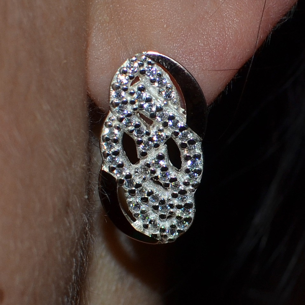 Срібні сережки з напайками із золота