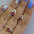 Срібний гарнітур з накладками із золота