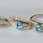 Срібний гарнітур з накладками із золота