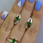 Срібний гарнітур з накладками із золота