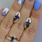 Срібний гарнітур з накладками із золота