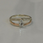 Срібна каблучка  зі вставками з золота