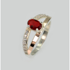 Срібна каблучка  зі вставками з золота