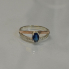 Срібна каблучка  зі вставками з золота