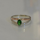 Срібна каблучка  зі вставками з золота