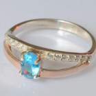 Срібна каблучка  зі вставками з золота