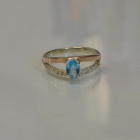 Срібна каблучка  зі вставками з золота