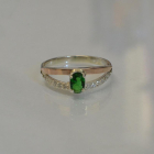 Срібна каблучка  зі вставками з золота