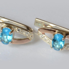 Серебряные серьги с золотыми вставками