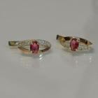 Серебряные серьги с золотыми вставками