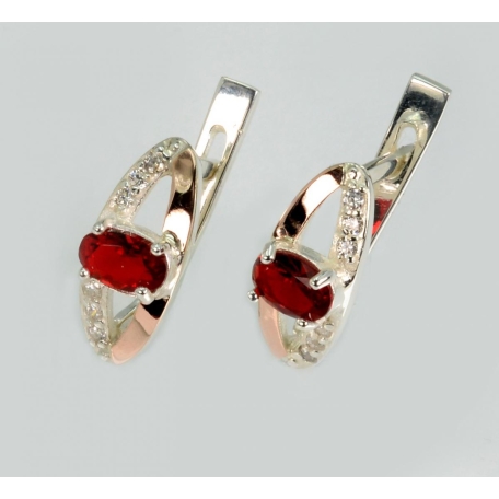 Серебряные серьги с золотыми вставками