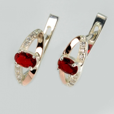 Срібні сережки з золотими вставками