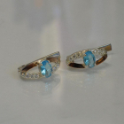 Серебряные серьги с золотыми вставками