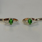 Серебряные серьги с золотыми вставками