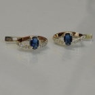 Серебряные серьги с золотыми вставками