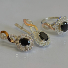 Срібний комплект з золотими накладками