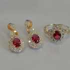 Срібний комплект з золотими накладками