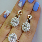 Срібний комплект з золотими накладками