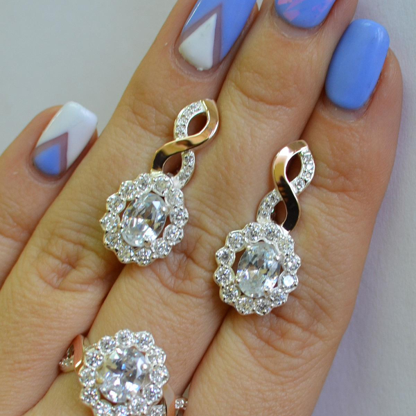 Срібний комплект з золотими накладками