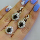 Срібний комплект з золотими накладками