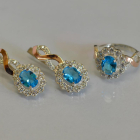 Срібний комплект з золотими накладками