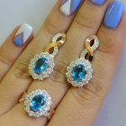 Срібний комплект з золотими накладками