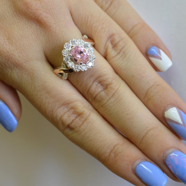 Срібна каблучка з золотими вставками