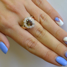 Срібна каблучка з золотими вставками