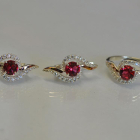 Серебряный набор с золотыми пластинами