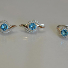 Серебряный набор с золотыми пластинами