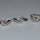 Серебряный набор с золотыми пластинами