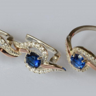 Серебряный набор с золотыми пластинами