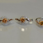 Серебряный набор с золотыми пластинами