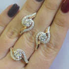 Серебряный набор с золотыми пластинами