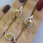 Серебряный набор с золотыми пластинами