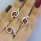 Серебряный набор с золотыми пластинами